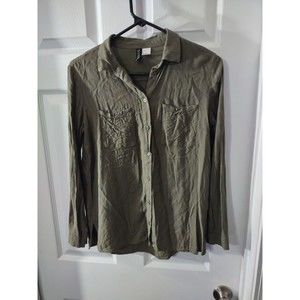 Divided By H&M Top Size 4 Olive Green 3/4 Sleeve